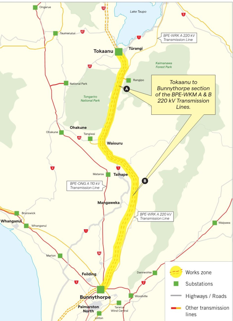 Bunnythorpe to Tokaanu subproject