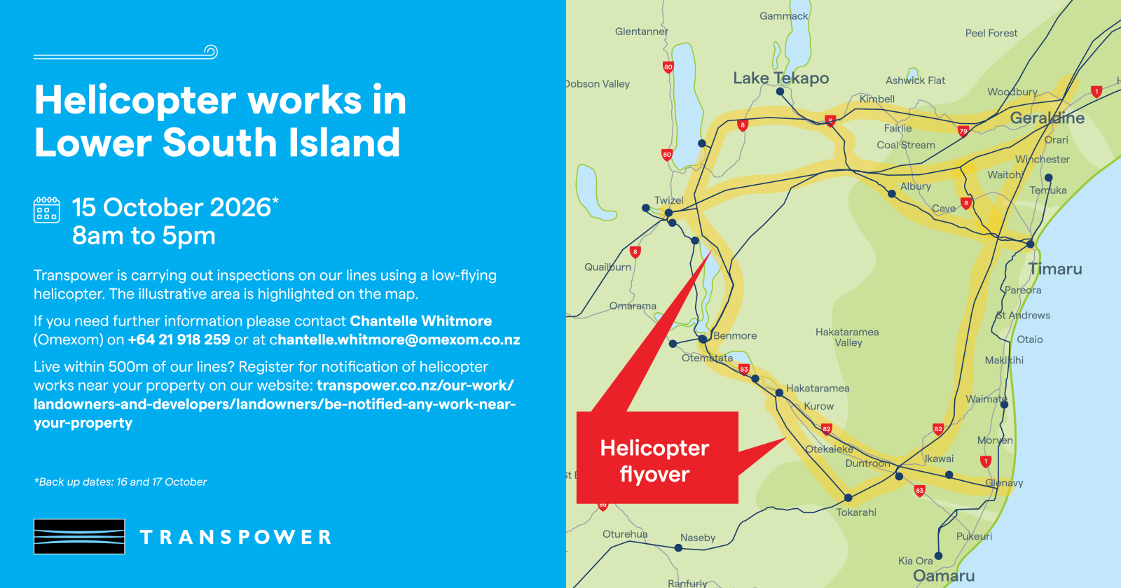 Helicopter works in Lower South Island