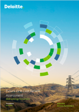 The cover of the report featuring transmission lines and the Deloitte icon