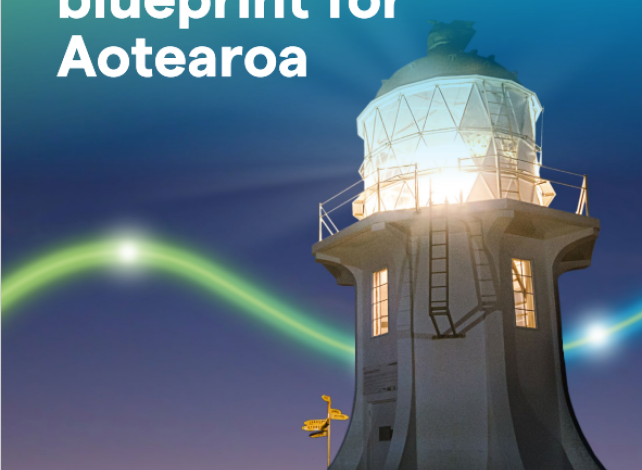 Screenshot of the cover of a consultation document - text reads A future grid blueprint for Aotearoa. Consultation 2: Potential scenarios. October 2025