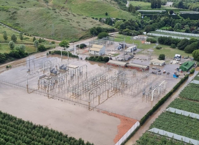 Redclyffe substation flooded during Cyclone Gabrielle